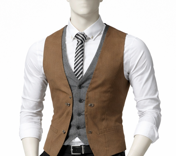 Men's Casual Fashion V-Neck Double Layered Vest